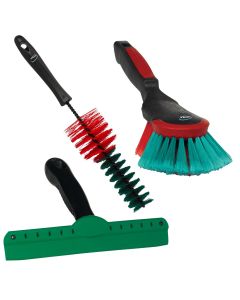 Vikan autowasset | zachte handborstel | harde velgborstel | handtrekker