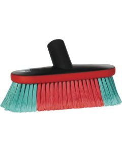 Vikan korte wasborstel | zacht | 225mm | waterdoorvoer | rubberen stootrand