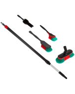 Vikan voertuigreinigingsset | zachte borstels | telescoopsteel | regelbare waterdoorvoer met aan/uit knop